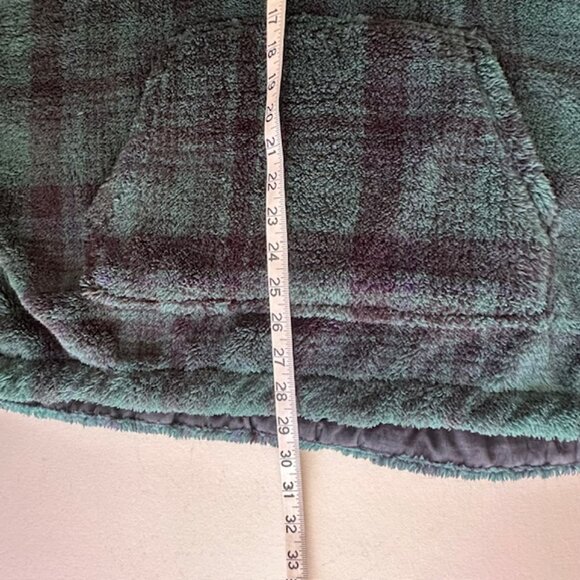 Eddie Bauer - Pullover Plaid Sherpa Fleece Snap Neck Kangaroo Pocket Men's XL - Picture 7 of 8
